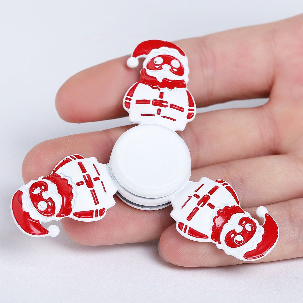 

Christmas Snowman Tri-bar Metal Fidget Spinner, White