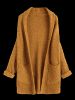 Open Front Curled Sleeve Batwing Cardigan -  