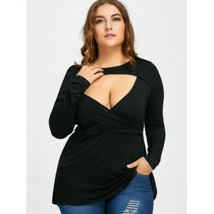 black 2xl empire waist plus size low cut t shirt rosegal com long plus size shirts