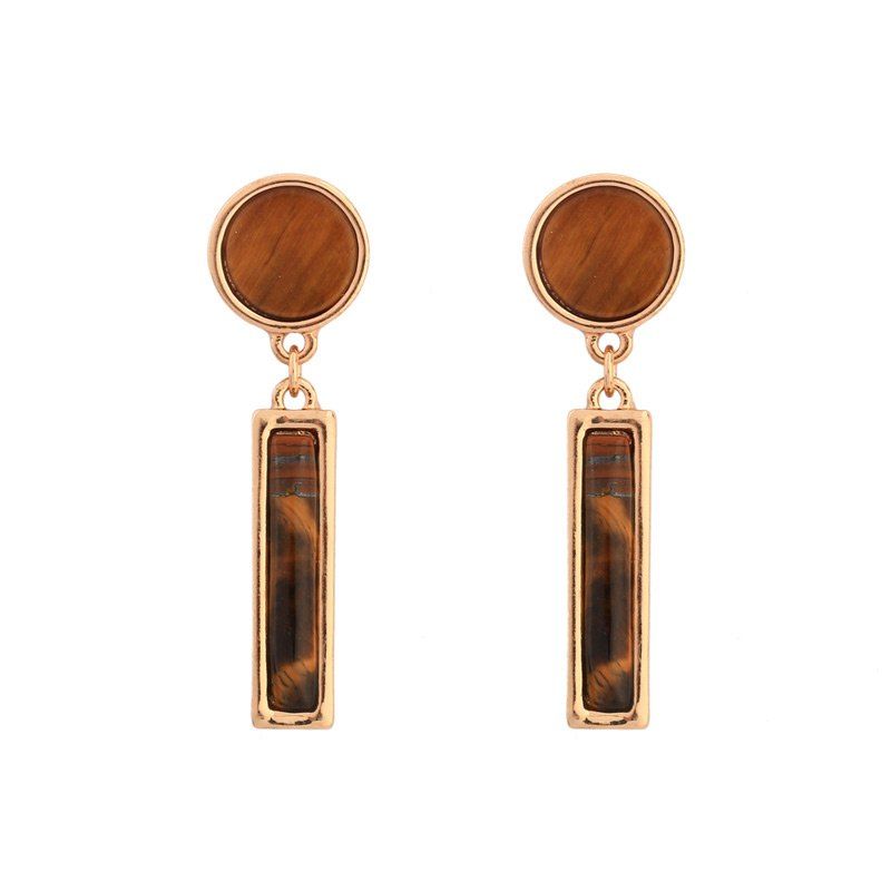 

Alloy Ethnic Geometric Drop Earrings, Coffee