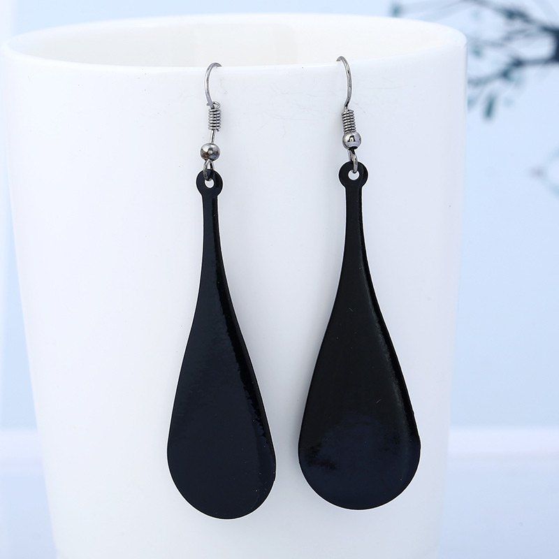 

Waterdrop Design Bohemia Dangle Earrings, Black