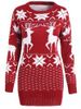 Deer Maple Leaf Tunic Christmas Sweater -  