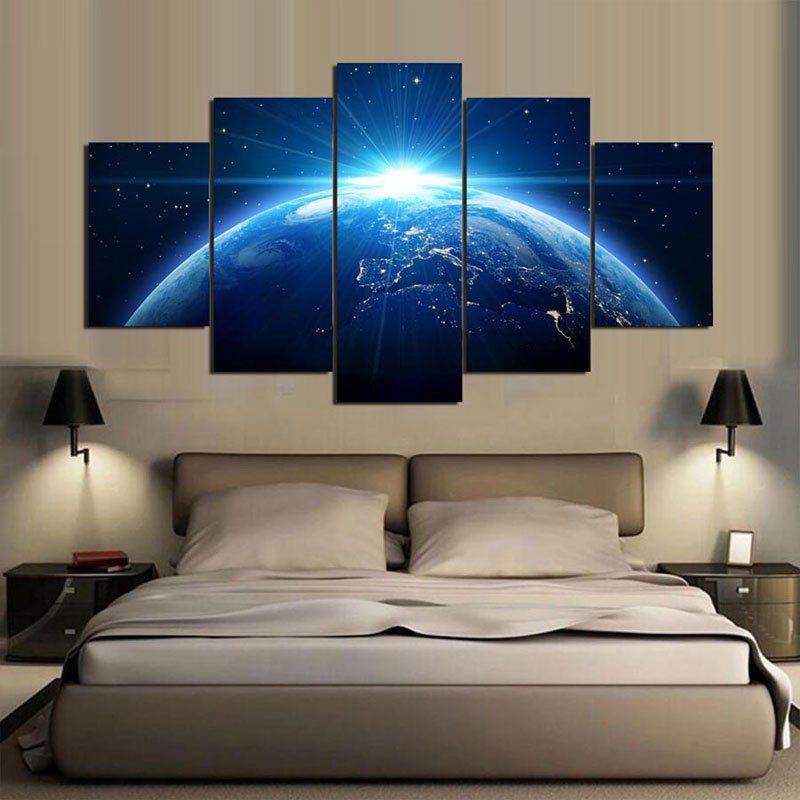 Universe Earth Pattern Canvas Wall Art Painting