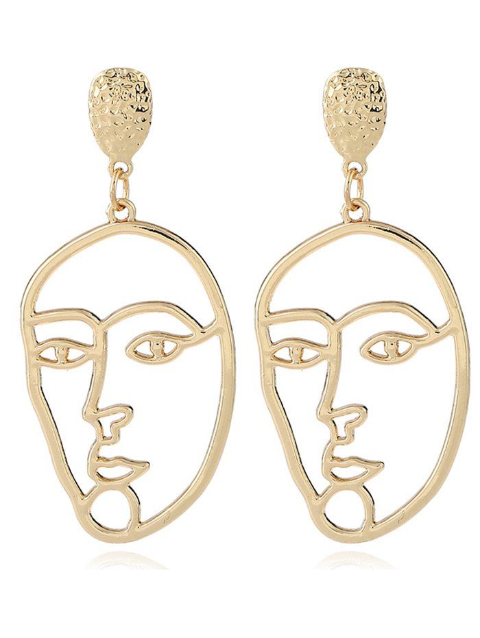 

Funny Face Mask Earrings, Golden