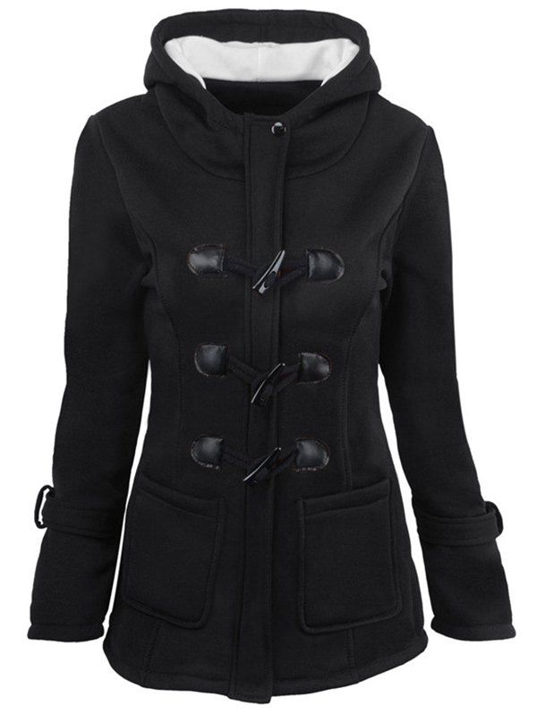 

Hooded Jacket with Front Pockets, Black