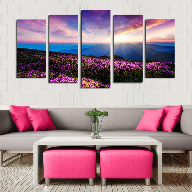 [59% OFF] Lavender Pattern Unframed Split Canvas Paintings | Rosegal