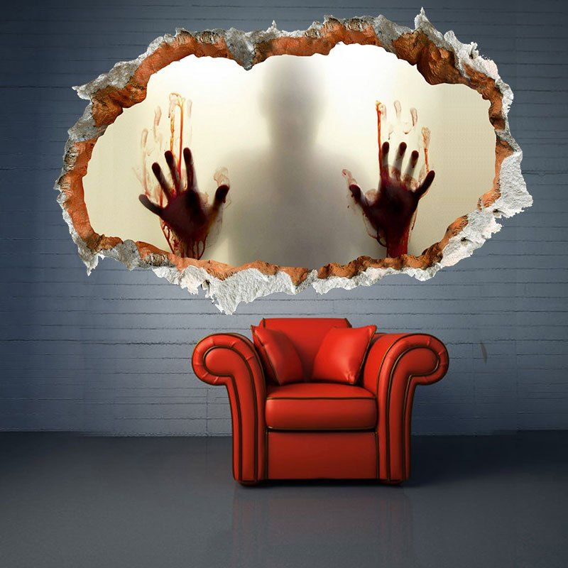 

Creative 3D Halloween Zombie Waterproof Wall Sticker, Limeade