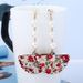 Rhinestone Pearl Design Flower Fan Shape Drop Earrings -  