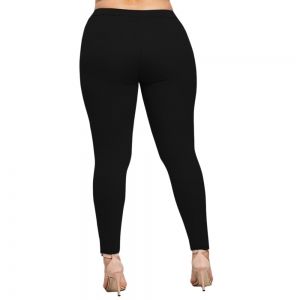 

Plus Size Appliqued Skinny Jersey Leggings, Black