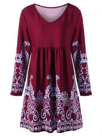 Outfits Plus Size V Neck Longline Babydoll Top