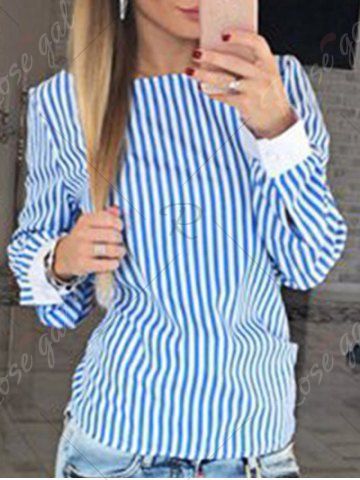 blusa rayada azul