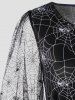 Halloween Sheer Plus Size Spider Web Dress -  