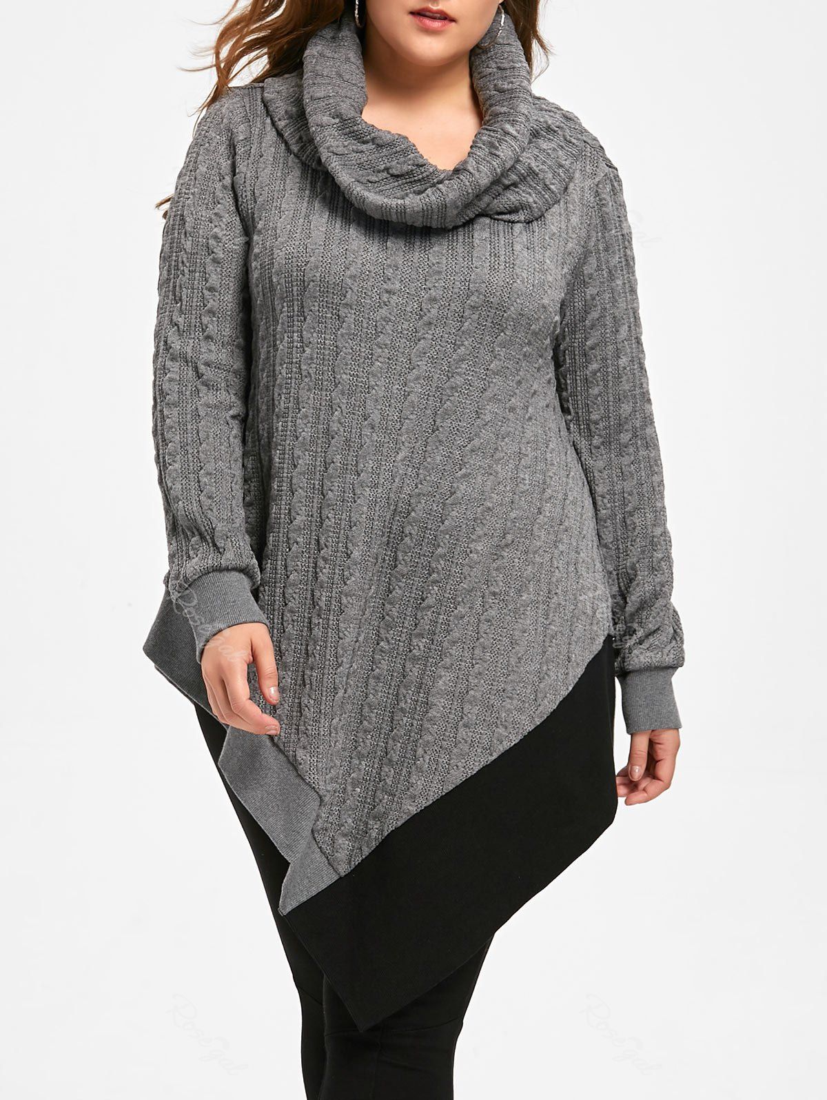 cowl neck asymmetrical sweater