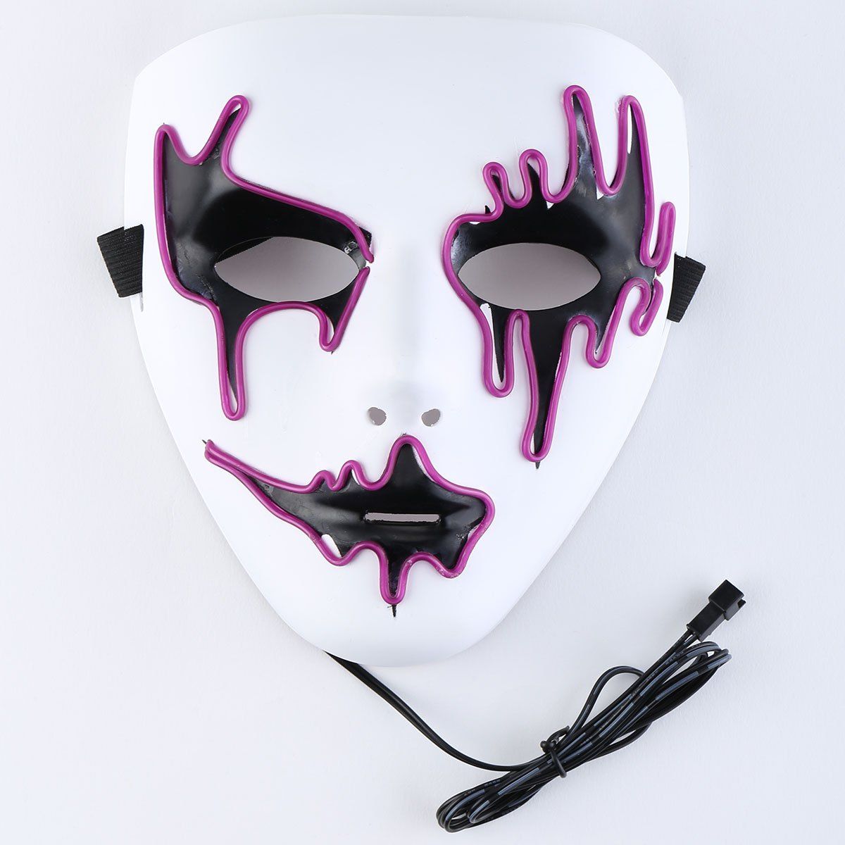 

EL Wire LED Glowing Halloween Full Face Mask, Purple