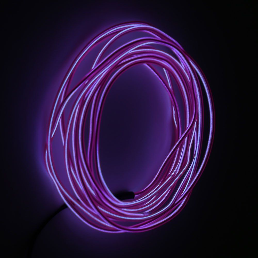 

2M LED Neon Flexible Flashing EL Wire Light String, Pink