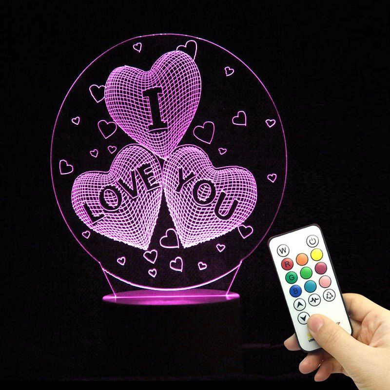 

Love Confession Best Gift 10 Color Changing LED Night Light, Transparent