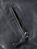 Raglan Sleeve Zip Pocket Faux Leather Jacket -  