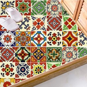 6 Inch Tile Stickers Home Safe Colorful 6 Inch European Antislip Floor Decals Fl Wall Tile