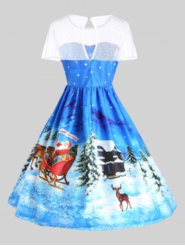 

Father Christmas Sleigh Party Gown Dress, Blue