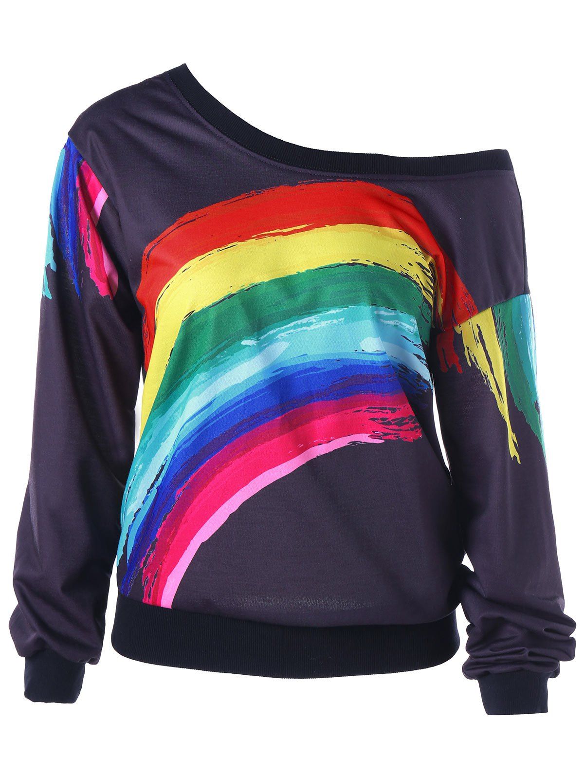 sweats with rainbow stripes