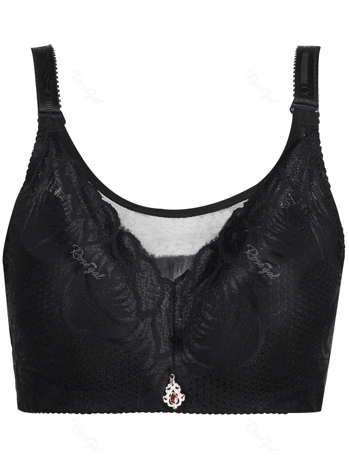 

Plus Size Full Cup Padded Wirefree Bra, Black