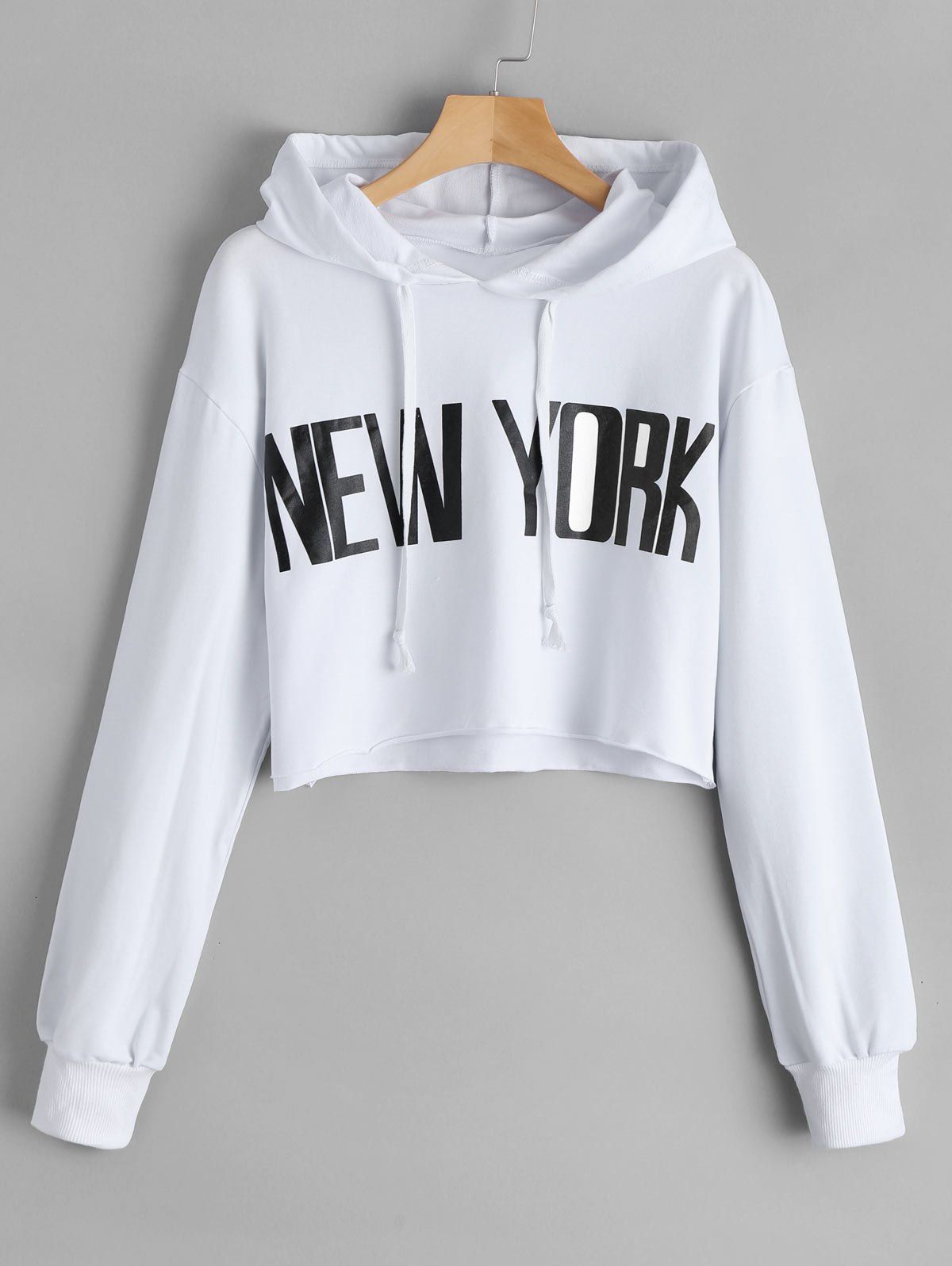 

New York Cropped Tunic Hoodie, White