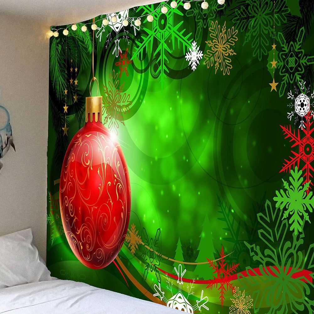 

Christmas Balloon Snowflake Printed Hanging Waterproof Tapestry, Colorful