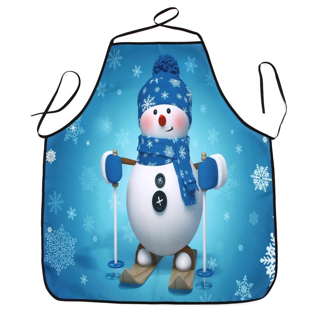 

Christmas Snowman Print Waterproof Kitchen Apron, Turquoise