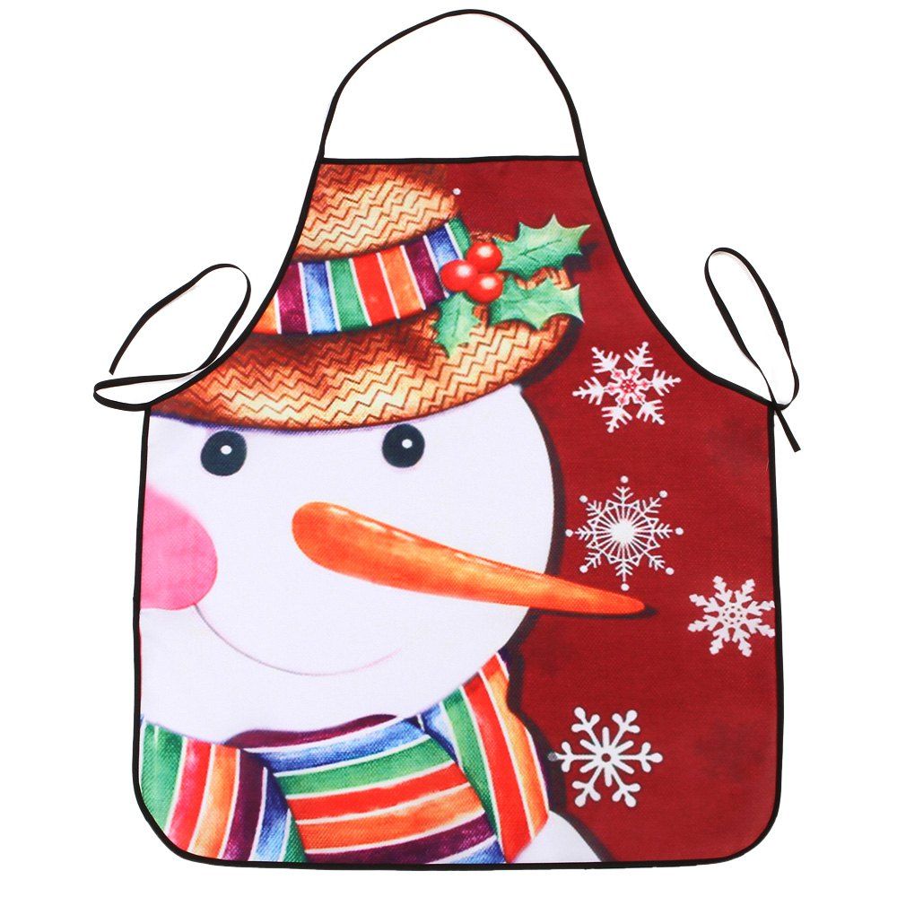 

Christmas Snowman Snowflake Print Waterproof Kitchen Apron, Colormix