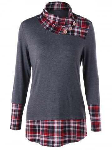 Hot Plaid Hem Tunic Top