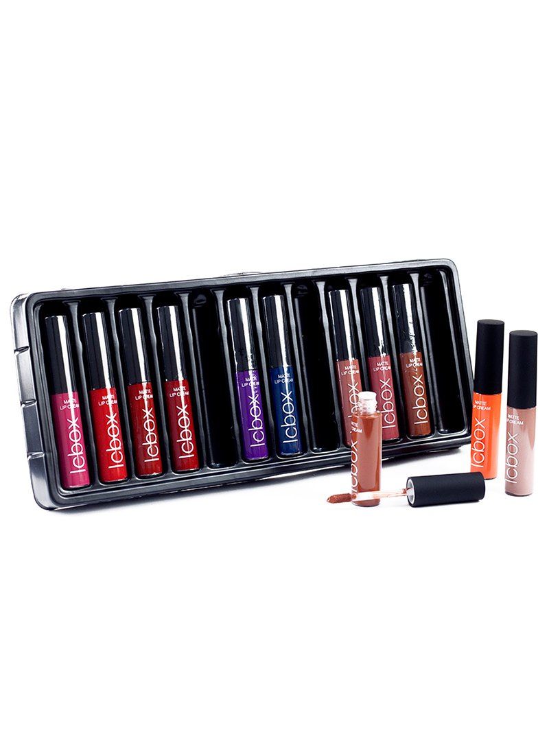 

12 Pieces Long Lasting Matte Liquid Lip Gloss Set, Colorful