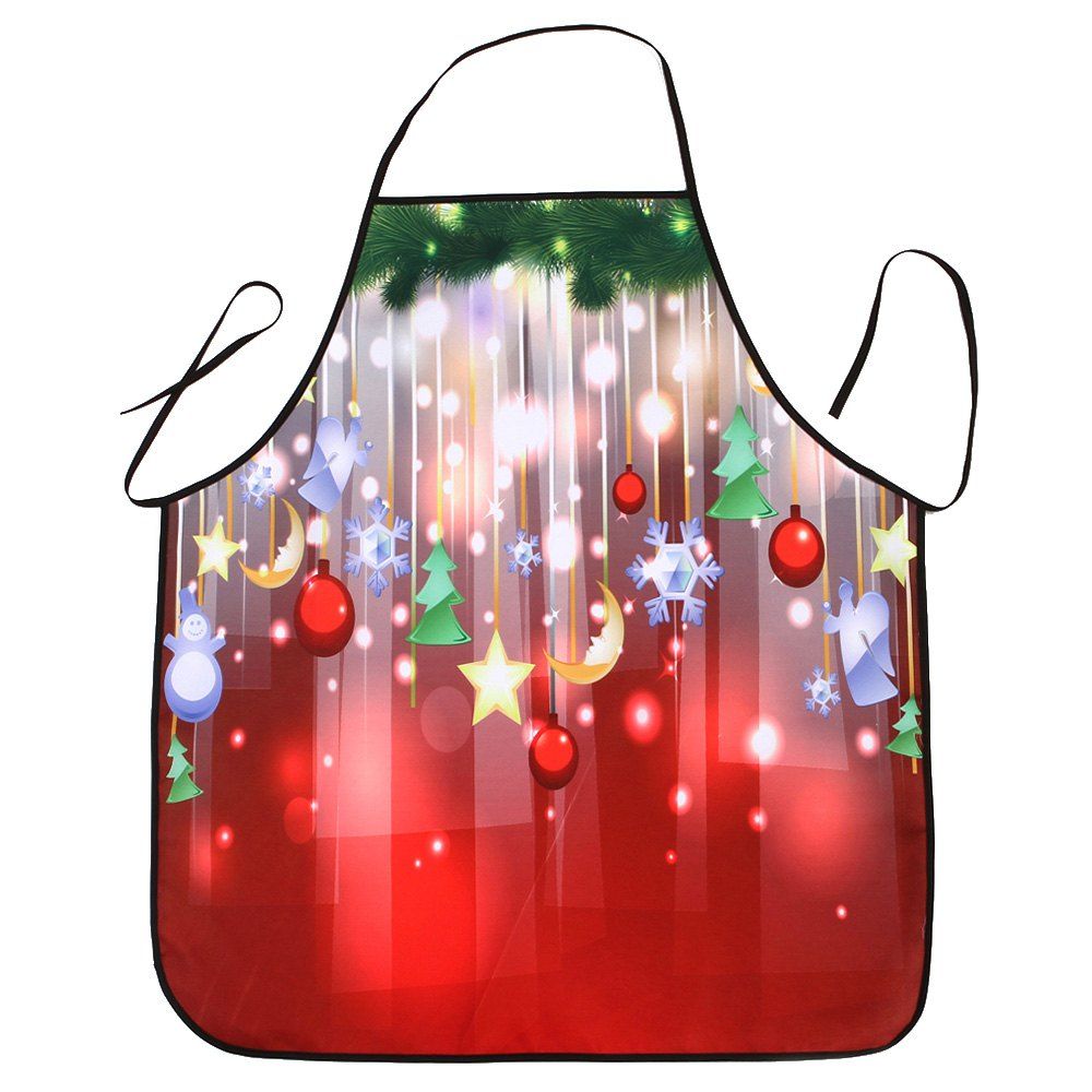 

Christmas Ornaments Printed Waterproof Cooking Apron, Red