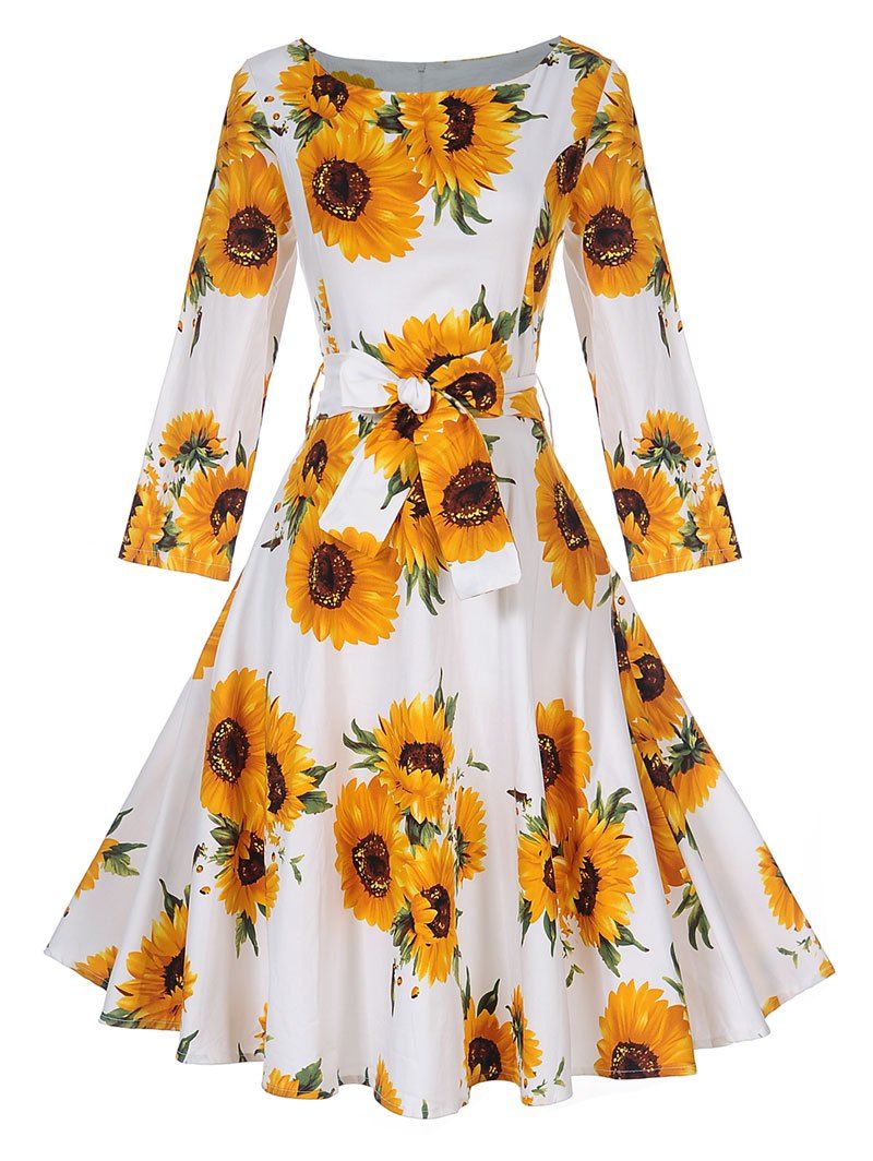 vintage sunflower dress