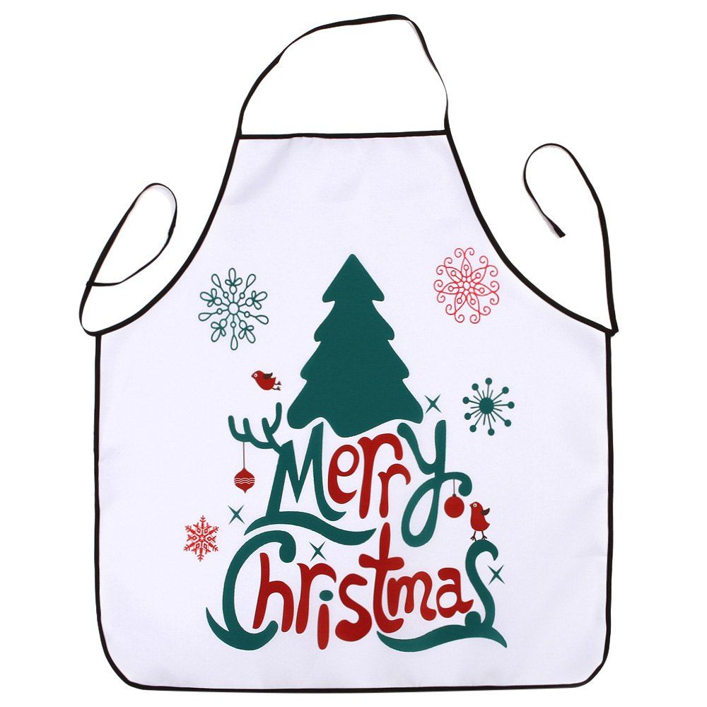 

Christmas Tree Letters Print Waterproof Kitchen Apron, Colormix