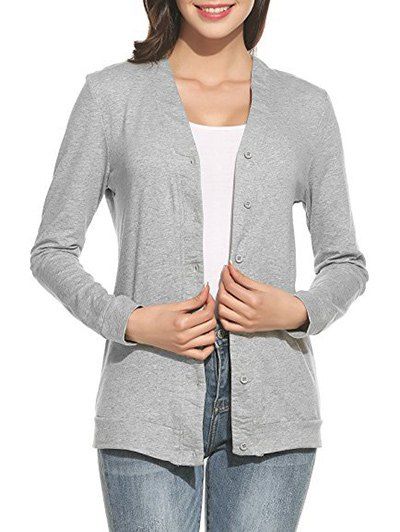 Button Up V Neck Fitted Cardigan Button Up V Neck Fitted Cardigan
