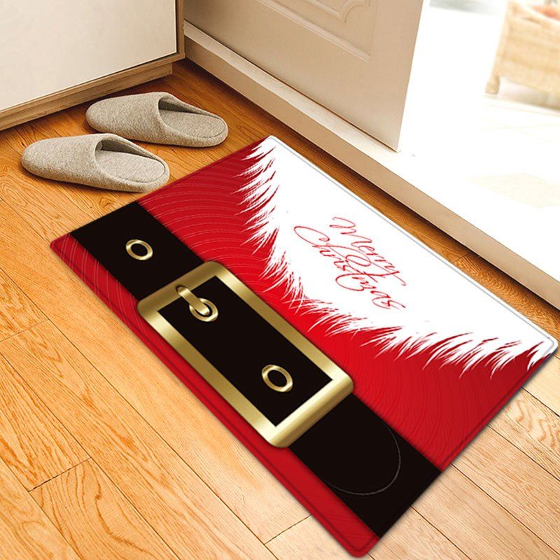 

Christmas Santa Costume Pattern Anti-skid Water Absorption Area Rug, Red