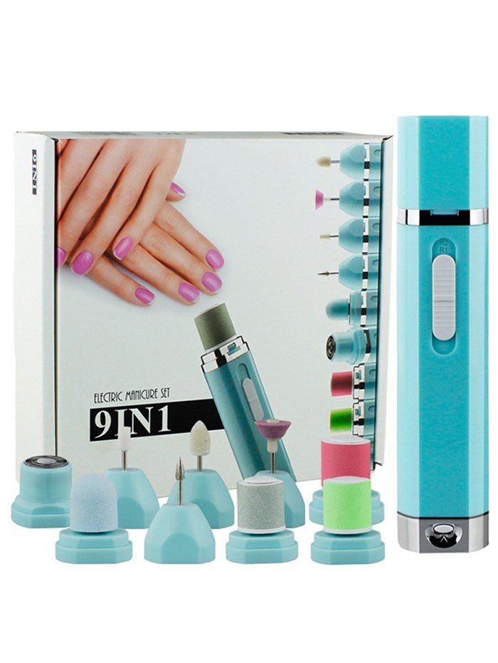 

Multifunctional Nail Art Machine Manicure Grinding Head Set, Blue
