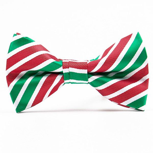 

Christmas Festive Jacquard Bow Tie, Red and green