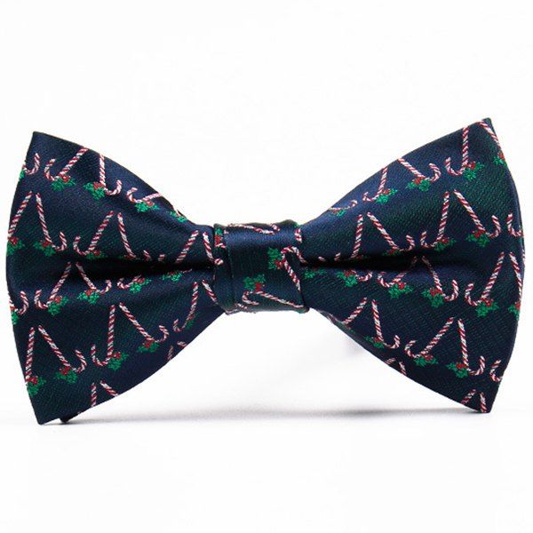 

Christmas Festive Jacquard Bow Tie, Blue