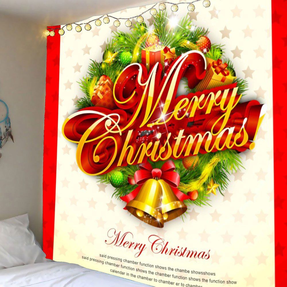 

Merry Christmas Graphic Pattern Waterproof Wall Tapestry, Colorful
