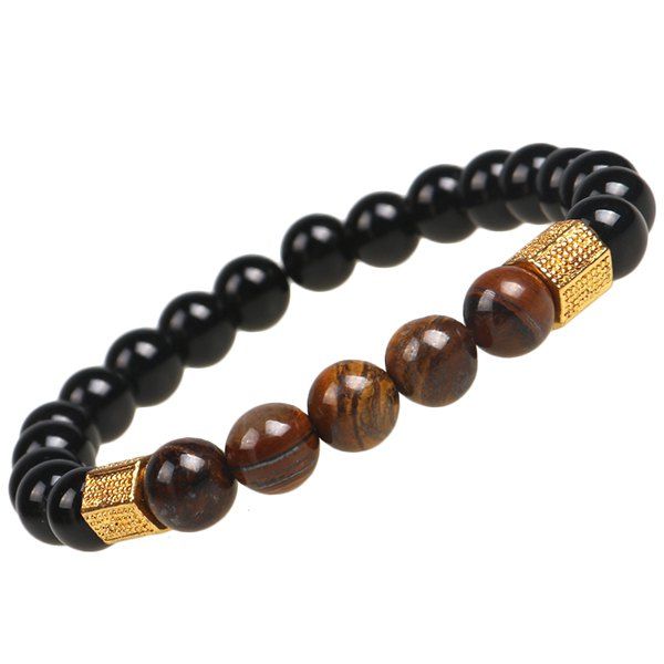 

Agate Beads Vintage Prayer Bracelet, Golden