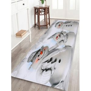 

Christmas Snowmen Family Pattern Anti-skid Water Absorption Area Rug, Grey white