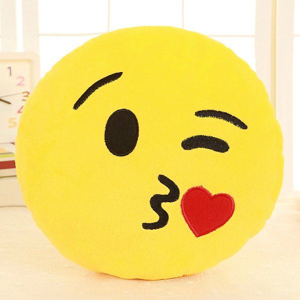 

Cartoon Smile Face Emoticon Pattern Pillow Case, Yellow and red