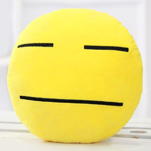 

Cartoon Smile Face Emoticon Pattern Pillow Case, Deep yellow