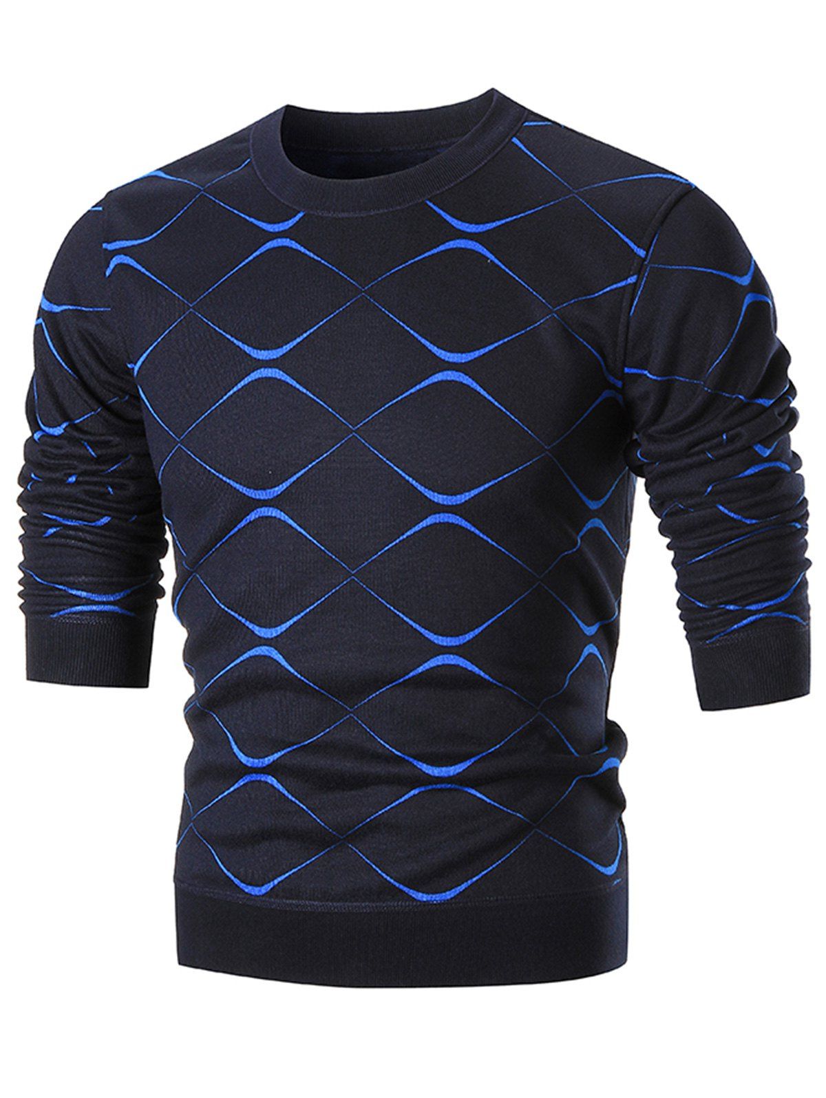 

Two Tone Knit Pullover Sweater, Blue