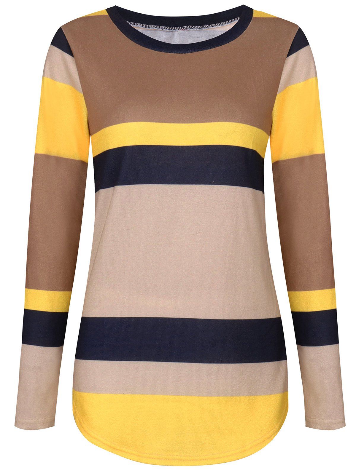 

Long Sleeve Sequine Patch Color Block Tee, Yellow