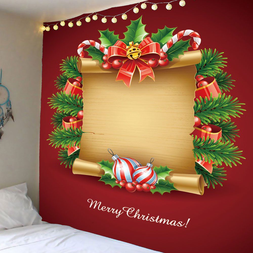 

Waterproof Christmas Paper Pattern Wall Hanging Tapestry, Colorful