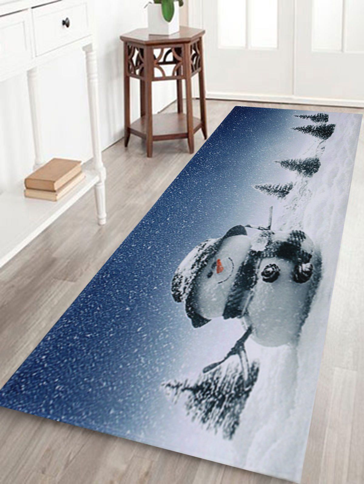 

Christmas Snowy Snowman Pattern Anti-skid Water Absorption Area Rug, Colormix