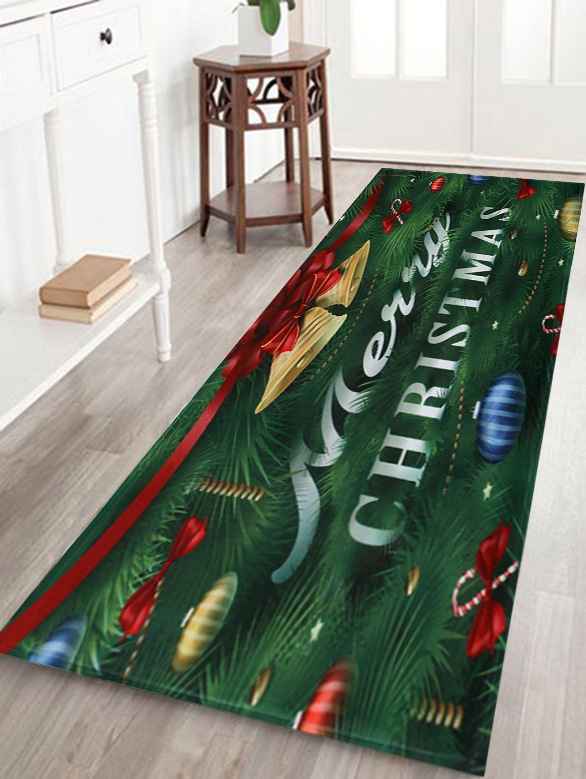 

Christmas Tree Bells Pattern Anti-skid Water Absorption Area Rug, Colormix