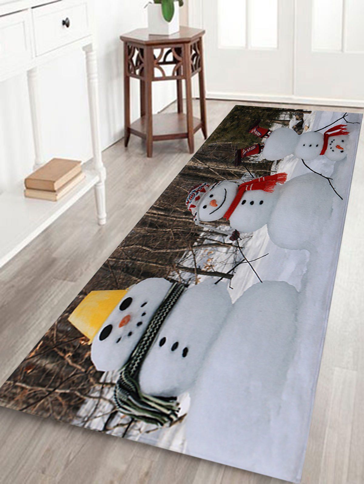 

Christmas Snowmen Pattern Anti-skid Water Absorption Area Rug, Colormix